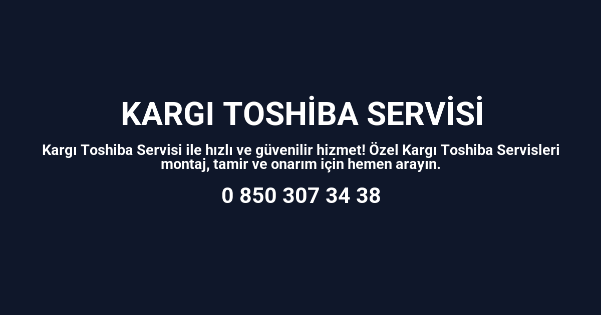 Kargı Toshiba Servisi